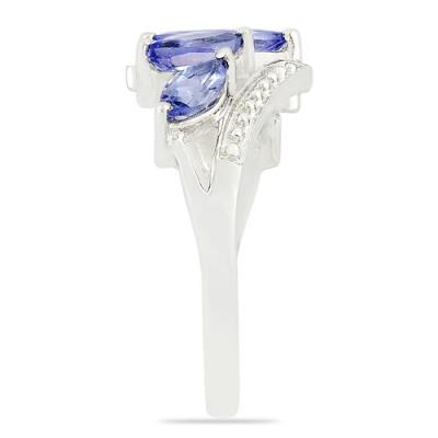 BUY REAL TANZANITE MULTI GEMSTONE UNIQUE RING IN STERLING SILVER