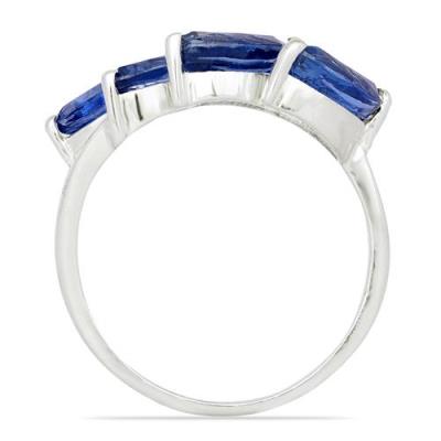 BUY NATURAL BLUE KYANITE GEMSTONE LEAF RING IN 925 SILVER