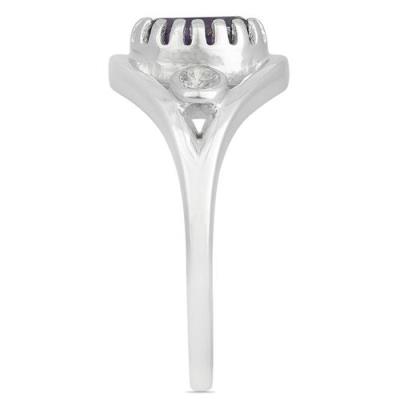 BUY AFRICAN AMETHYST GEMSTONE CLASSIC RING IN 925 SILVER