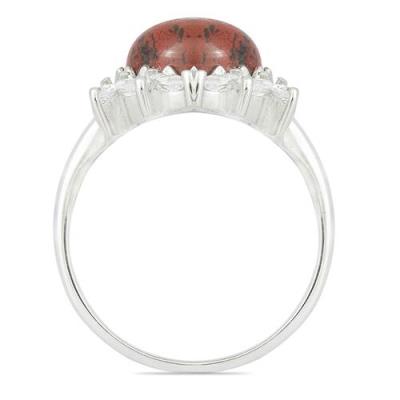 BUY 925 SILVER NATURAL RED JASPER GEMSTONE CLASSIC RING