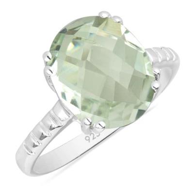 BUY NATURAL GREEN ONYX SINGLE STONE RING IN 925 SILVER