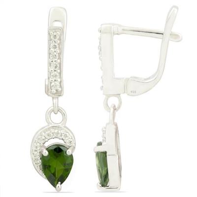 BUY NATURAL CHROME DIOPSIDE GEMSTONE CLASSIC EARRINGS IN 925 SILVER – BULK JEWELRY MANUFACTURER & WHOLESALE SUPPLIER
