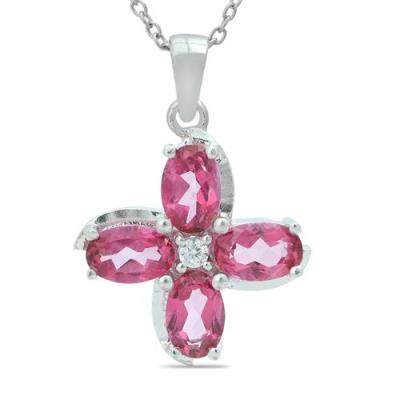 BUY NATURAL PINK TOPAZ GEMSTONE PENDANT IN 925 STERLING SILVER