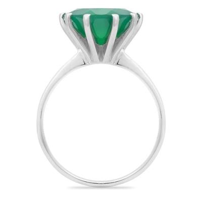 BUY 925 SILVER NATURAL GREEN ONYX GEMSTONE BIG STONE RING