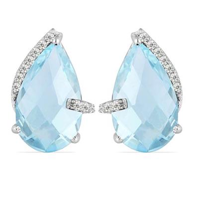 BUY STERLING SILVER REAL SMOKY GEMSTONE PEAR-SHAPED CLASSIC EARRINGS WITH CUBIC ZIRCONIA – JEWELPIN WHOLESALE