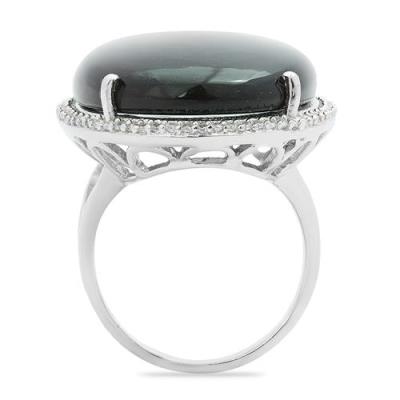 BUY 925 SILVER GENUINE SMOKY GEMSTONE BIG STONE RING