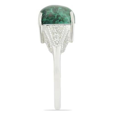BUY 925 STERLING SILVER CLASSIC RING WITH NATURAL CHRYSOCOLLA GEMSTONE