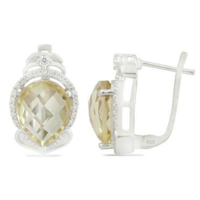 NATURAL LEMON TOPAZ GEMSTONE CLASSIC EARRINGS IN 925 SILVER – WHOLESALE JEWELRY SUPPLIER
