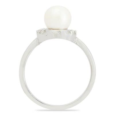 BUY NATURAL PEARL GEMSTONE STYLISH RING IN 925 SILVER