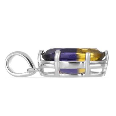 BUY STERLING SILVER  SYNTHETIC AMETRINE BIG GEMSTONE PENDANT