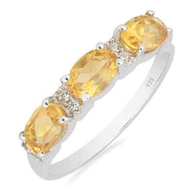 BUY REAL CITRINE GEMSTONE RING IN 925 SILVER