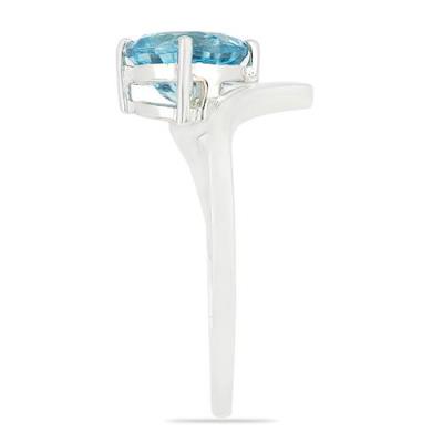BUY REAL SWISS BLUE TOPAZ GEMSTONE RING IN 925 SILVER