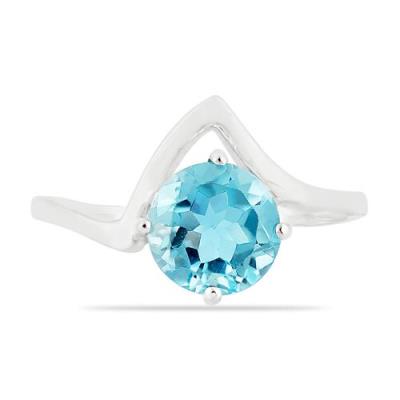 BUY REAL SWISS BLUE TOPAZ GEMSTONE RING IN 925 SILVER