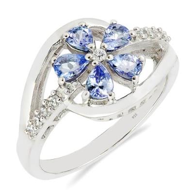 BUY REAL TANZANITE MULTI GEMSTONE RING IN 925 SILVER
