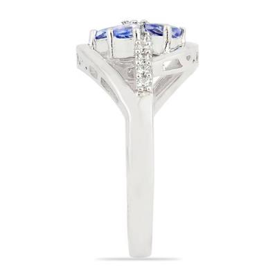 BUY REAL TANZANITE MULTI GEMSTONE RING IN 925 SILVER