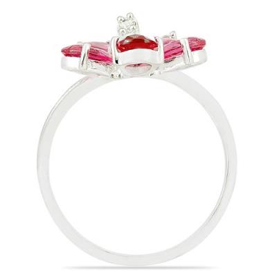 BUY STERLING SILVER NATURAL PINK TOPAZ FLOWER RING