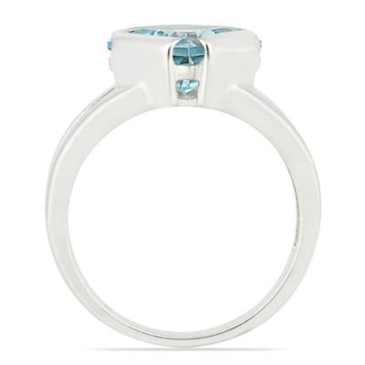 BUY REAL SKY BLUE TOPAZ SINGLE STONE RING IN 925 SILVER