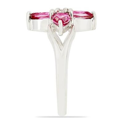 BUY PINK TOPAZ GEMSTONE FLOWER RING IN 925 SILVER