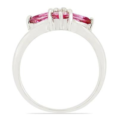 BUY PINK TOPAZ GEMSTONE FLOWER RING IN 925 SILVER