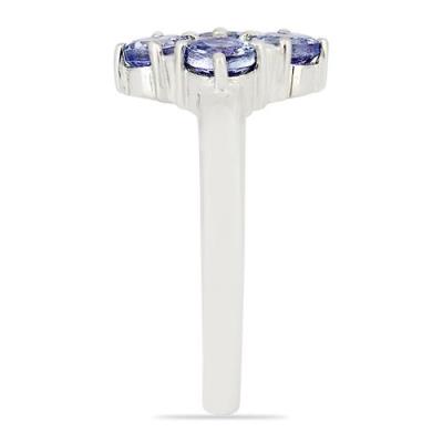 BUY REAL NATURAL TANZANITE MULTI STONE RING IN 925 SILVER