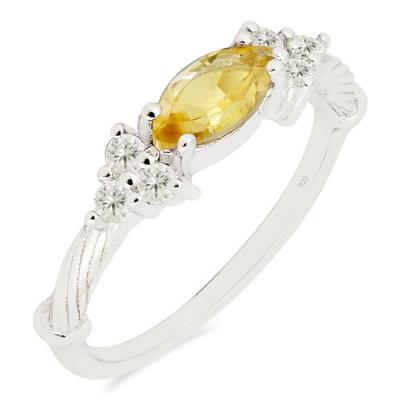 BUY NATURAL LEMON TOPAZ GEMSTONE CLASSIC RING IN STERLING SILVER
