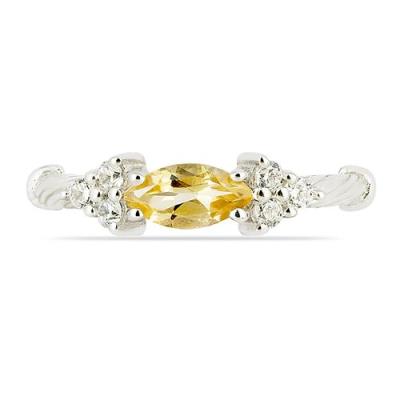 BUY NATURAL LEMON TOPAZ GEMSTONE CLASSIC RING IN STERLING SILVER