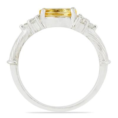 BUY NATURAL LEMON TOPAZ GEMSTONE CLASSIC RING IN STERLING SILVER