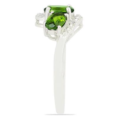 BUY NATURAL CHROME DIOPSITE STYLISH RING IN 925 STERLING SILVER