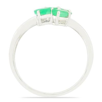 BUY STERLING SILVER NATURAL EMERALD MULTI STONE RING
