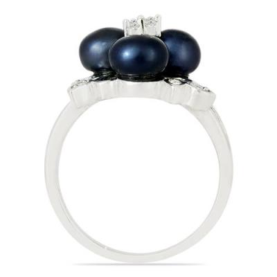 BUY UNIQUE BLACK FRESHWATER PEARL GEMSTONE RING  IN 925 SILVER