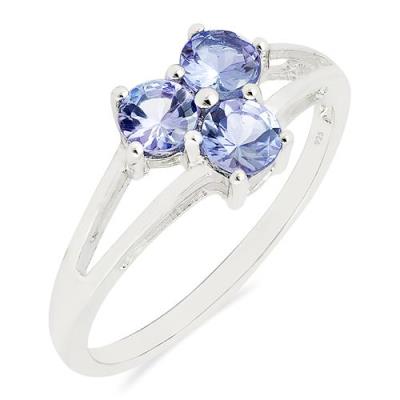 BUY GENUINE TANZANITE GEMSTONE RING IN STERLING SILVER