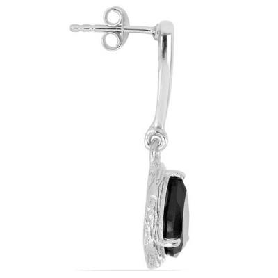 BUY BLACK ONYX GEMSTONE EARRINGS IN 925 SILVER