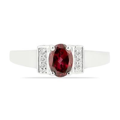 BUY NATURAL GARNET GEMSTONE CLASSIC RING IN STERLING SILVER