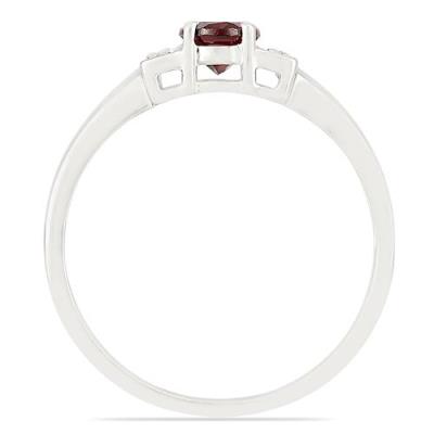 BUY NATURAL GARNET GEMSTONE CLASSIC RING IN STERLING SILVER