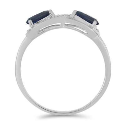 BUY NATURAL BLUE SAPPHIRE GEMSTONE STYLISH RING IN 925 SILVER