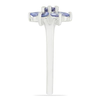 BUY STERLING SILVER NATURAL PINK TOPAZ GEMSTONE CLUSTER RING