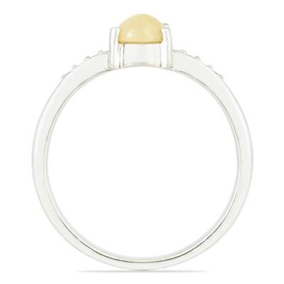 NATURAL ETHIOPIAN OPAL GEMSTONE CLASSIC RING IN STERLING SILVER