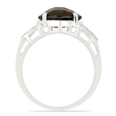 BUY REAL SMOKY GEMSTONE CLASSIC RING IN 925 SILVER