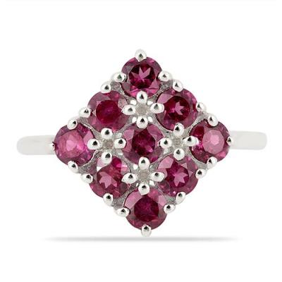 BUY NATURAL RHODOLITE STONE RING IN 925 STERLING SILVER