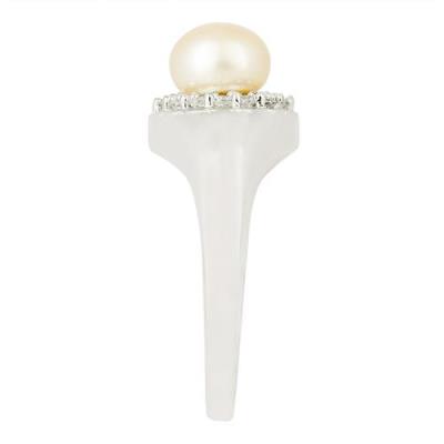 BUY 925 SILVER NATURAL PEACH FRESHWATER PEARL GEMSTONE RING