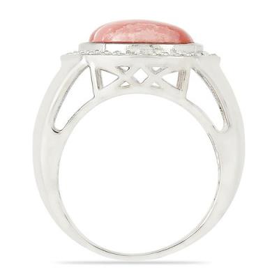 BUY NATURAL RHODOCHROSITE GEMSTONE BIG STONE RING IN STERLING SILVER