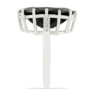 BUY NATURAL BLACK ONYX BIG GEMSTONE RING IN 925 STERLING SILVER