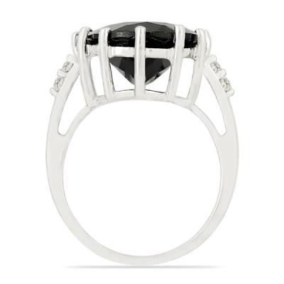 BUY NATURAL BLACK ONYX BIG GEMSTONE RING IN 925 STERLING SILVER