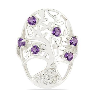 BUY 925 STERLING SILVER REAL AFRICAN AMETHYST GEMSTONE RING