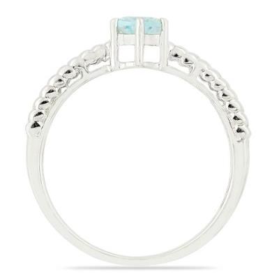 BUY 925 SILVER NATURAL SKY BLUE TOPAZ SINGLE STONE RING