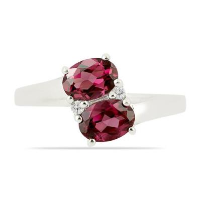 BUY STERLING SILVER NATURAL RHODOLITE GEMSTONE RING