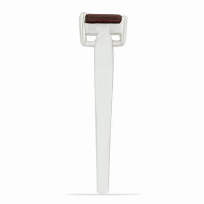 BUY REAL GARNET SINGLE STONE RING IN 925 STERLING SILVER