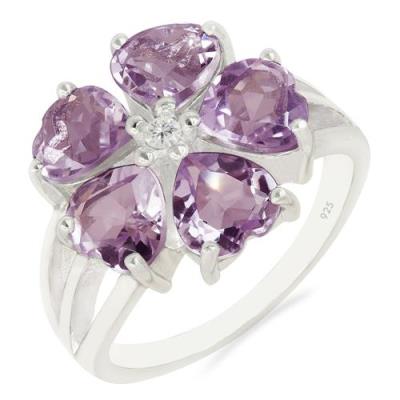 BUY NATURAL PINK AMETHYST GEMSTONE RING IN 925 SILVER