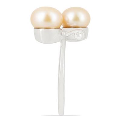BUY REAL PEACH PEARL GEMSTONE STYLISH RING IN 925 STERLING SILVER
