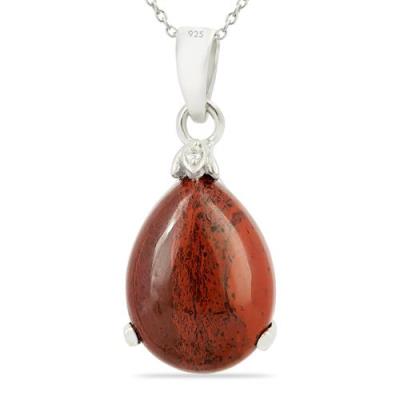 BUY GENUINE RED JASPER GEMSTONE BIG STONE PENDANT IN 925 SILVER